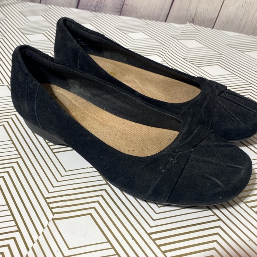 Clarks Black Suede Women's Flats